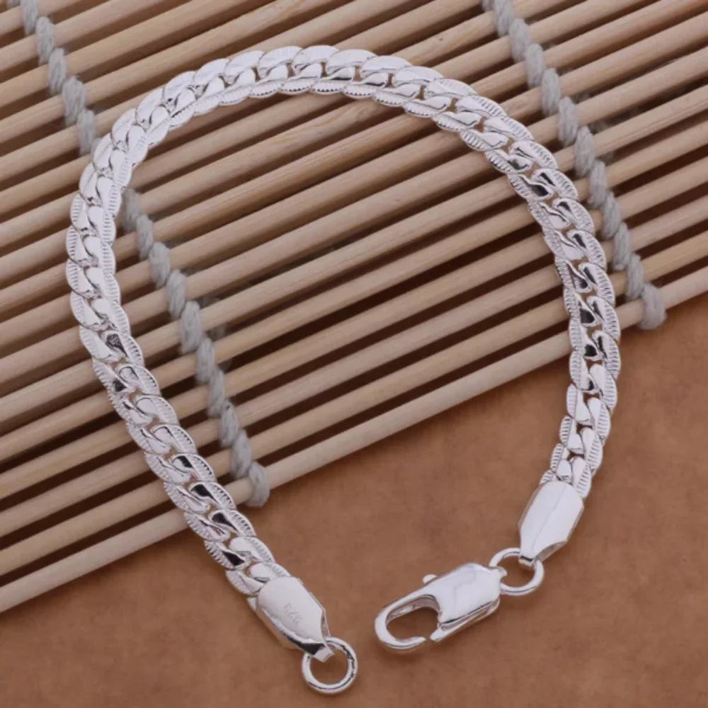 925 Sterling Silver Bracelet 5MM Braided Pattern