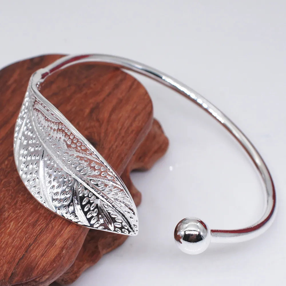 Fashion 925 Sterling Silver Woman Cuff Bracelet